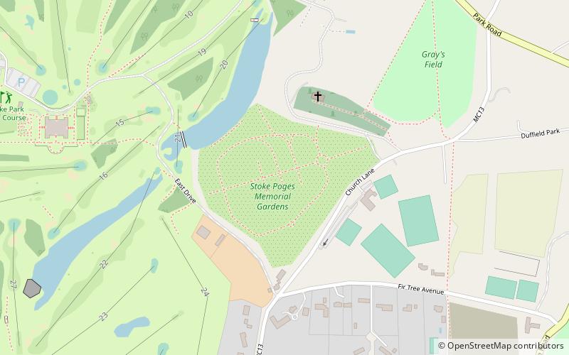 Stoke Poges Memorial Gardens location map