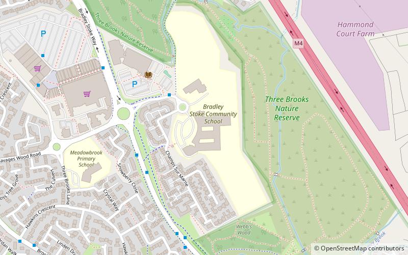 Three Brooks Local Nature Reserve location map