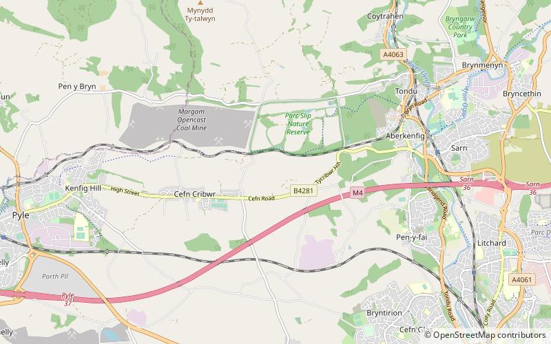 bryn bach bridgend location map