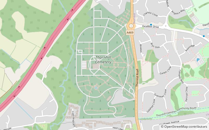 Thornhill Cemetery and Cardiff Crematorium location map