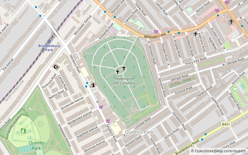 paddington old cemetery london location map