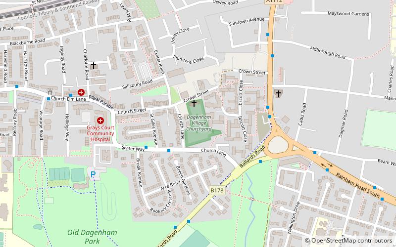 Dagenham Village Churchyard location map