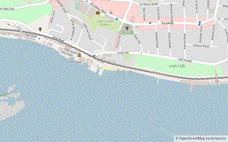 bell wharf beach southend on sea location map