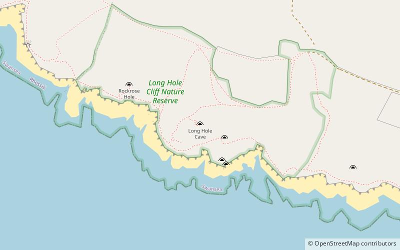 long hole cave rhossili location map