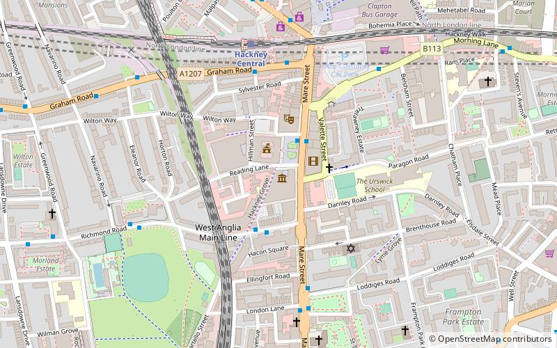 Hackney Museum location map