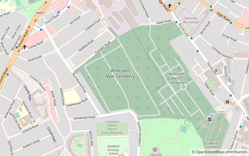 Willesden New Cemetery location map