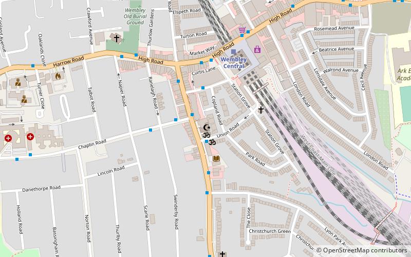 Central Mosque Wembley location map