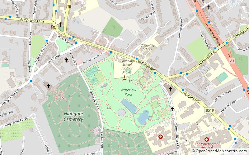 waterlow park londyn location map