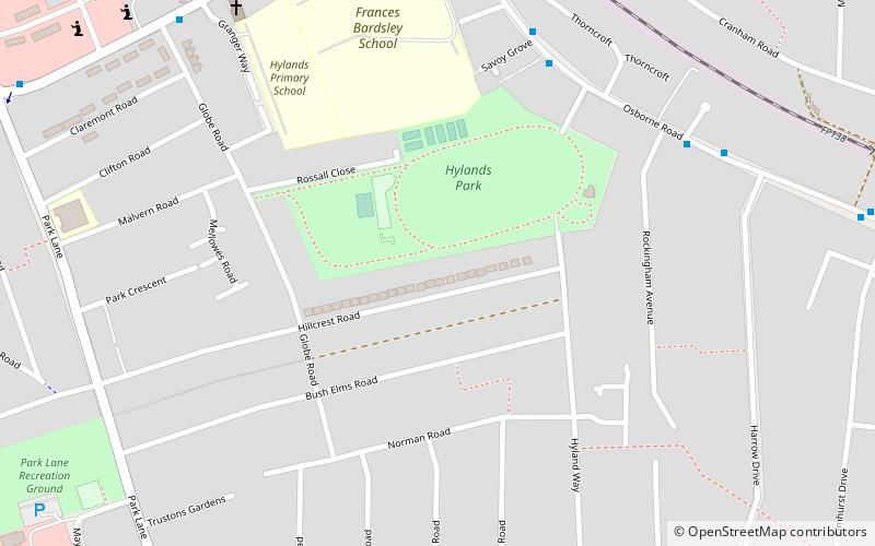 Hylands Park location map