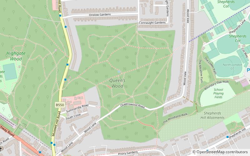 Queen's Wood location map