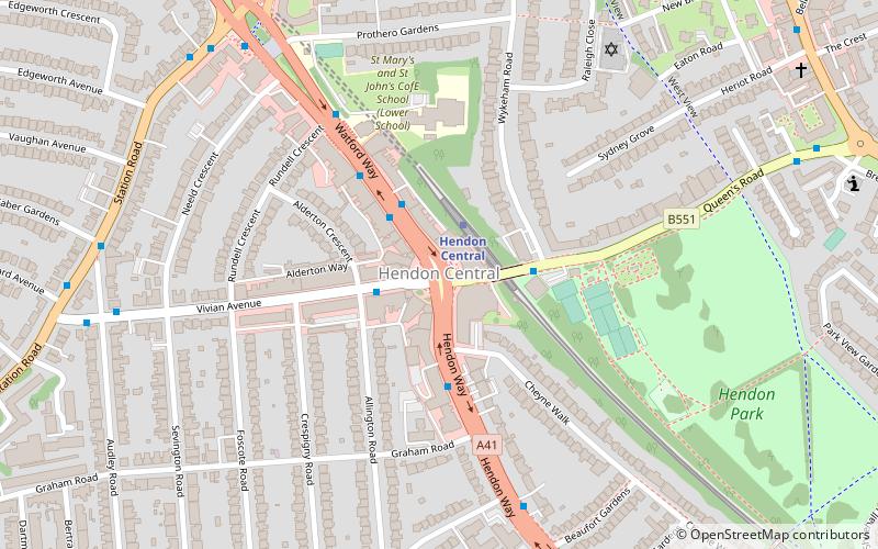 Hendon location map