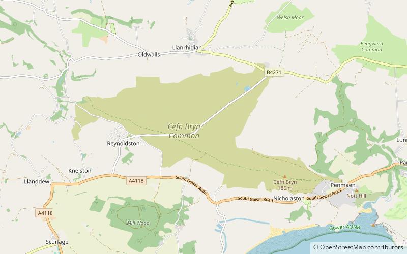 Cefn Bryn location map