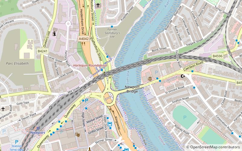 Great Western Railway Usk bridge location map