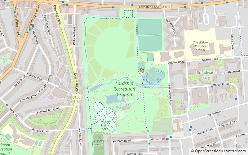 Lordship Recreation Ground location map