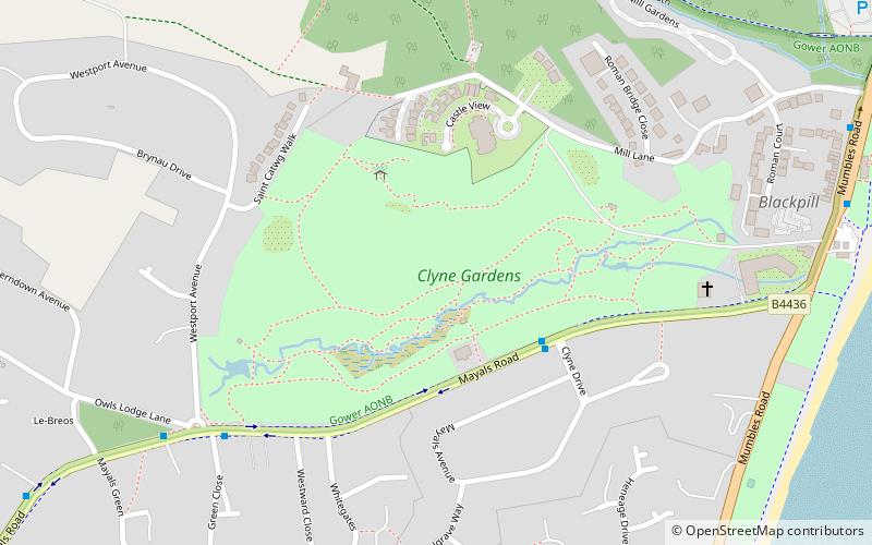 Clyne Gardens location map