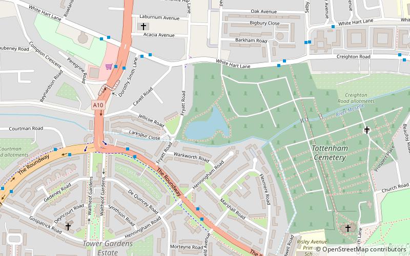 Tottenham Cemetery location map