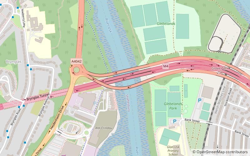 M4 motorway Usk bridge location map
