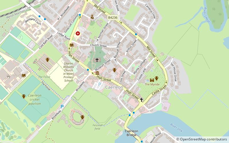 Caerleon Roman Fortress and Baths location map