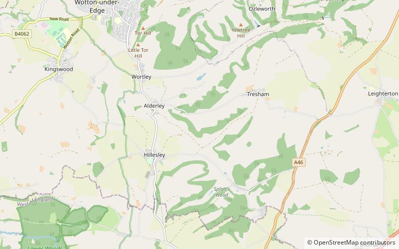 hillesley and tresham wotton under edge location map