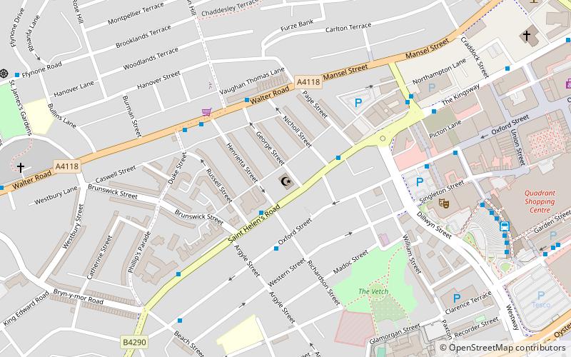 Swansea Mosque location map