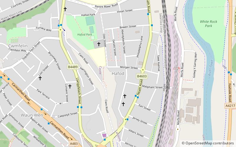 Hafod location map