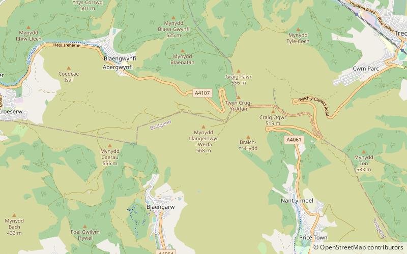 Mynydd Llangeinwyr location map