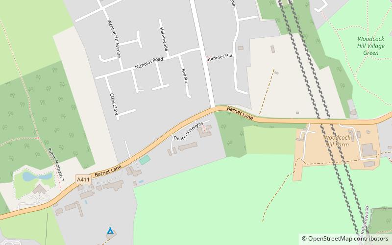 deacons hill borehamwood location map