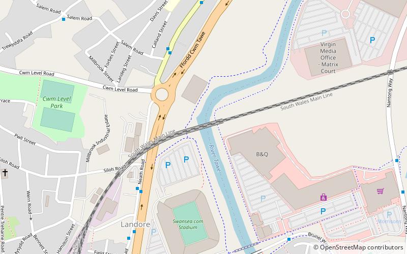 Landore viaduct location map