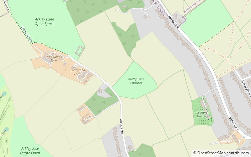 Arkley Lane and Pastures location map