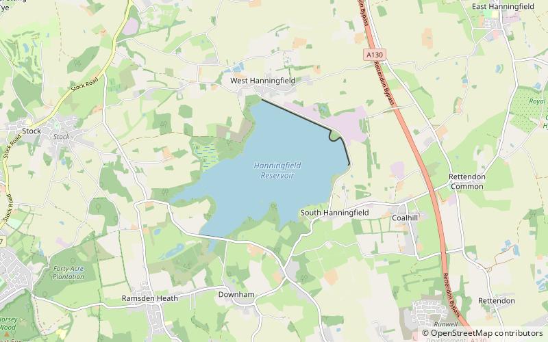 Hanningfield Reservoir location map