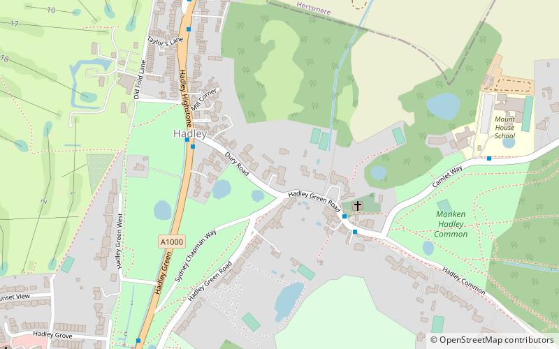 Hadley Bourne location map