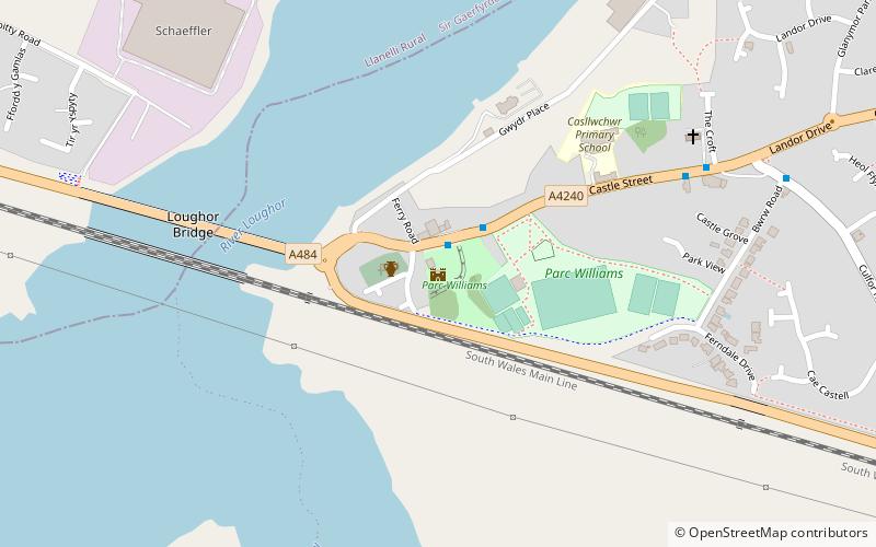 Loughor Castle location map
