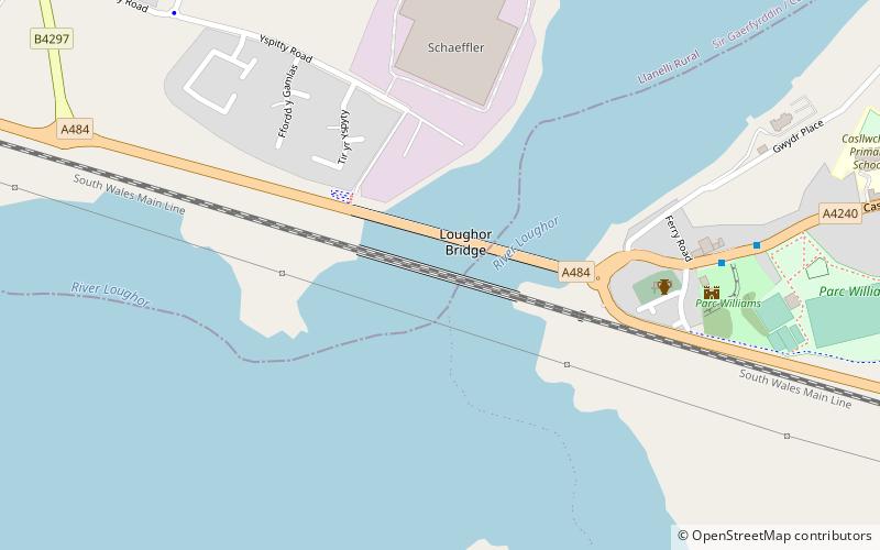 Loughor railway viaduct location map