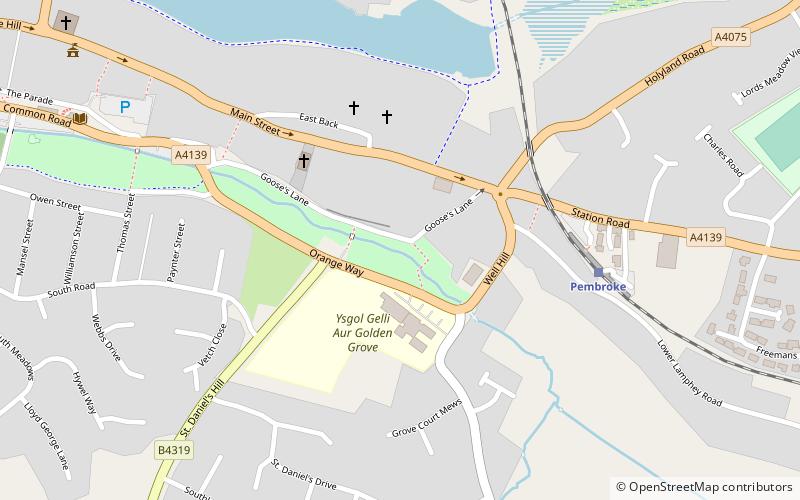 Pembroke town walls location map