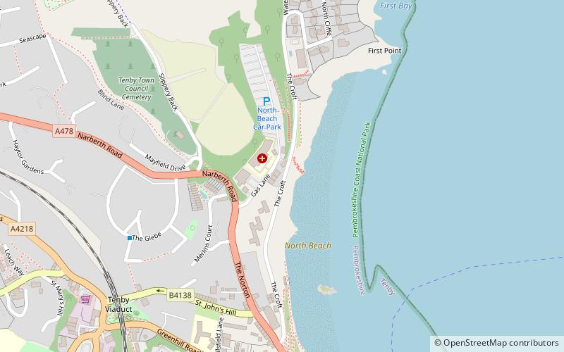 north beach tenby location map