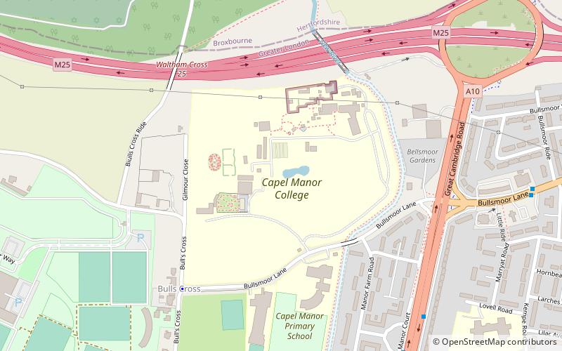 Capel Manor Gardens location map