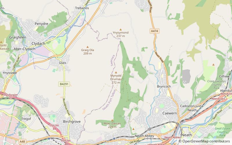 Mynydd Drumau location map