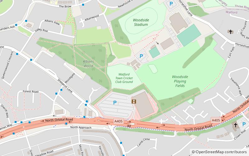 Watford Town Cricket Club Ground location map