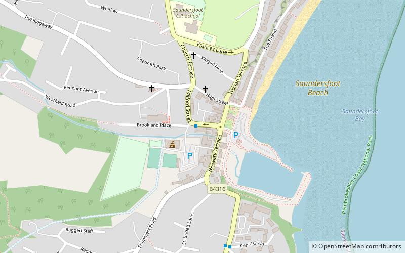 Saundersfoot beach location map