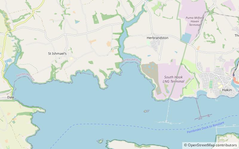 milford haven waterway sssi park narodowy pembrokeshire coast location map