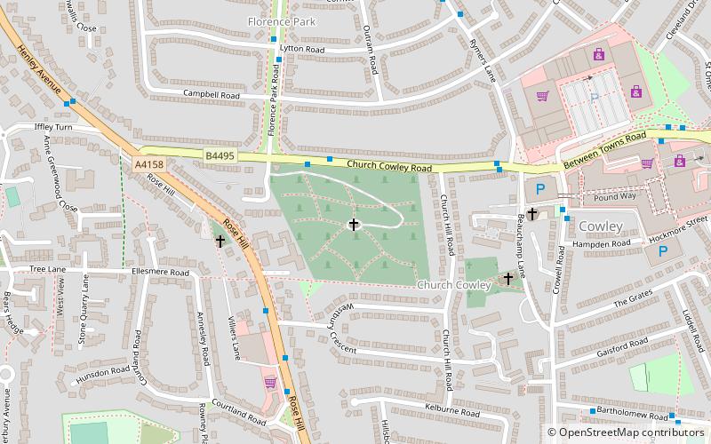 Rose Hill cemetery location map