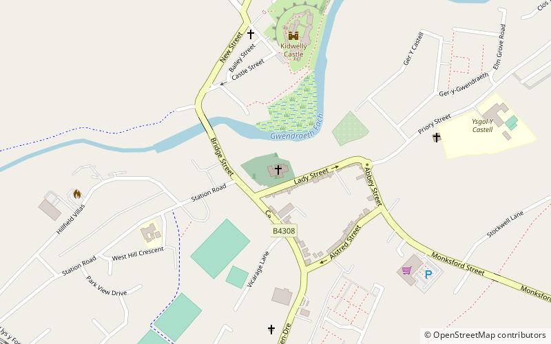 Kidwelly Priory location map
