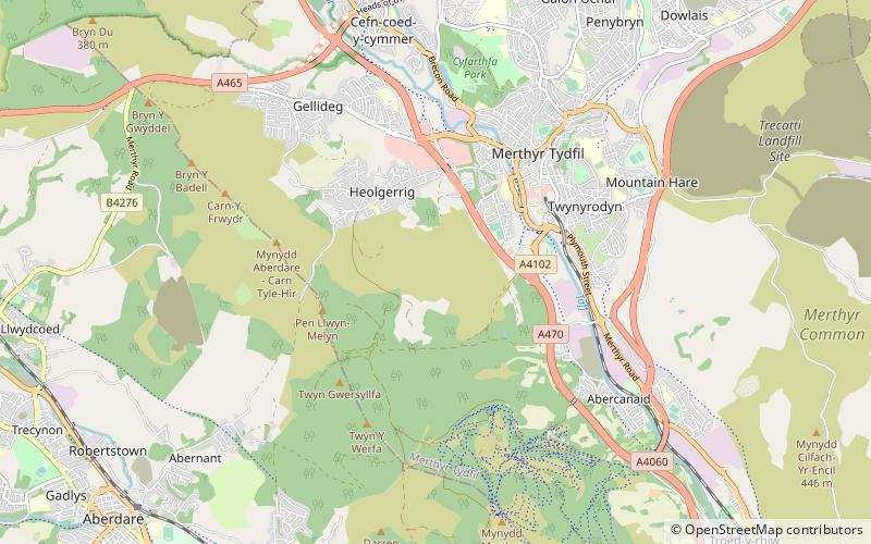 cwm glo merthyr tydfil location map