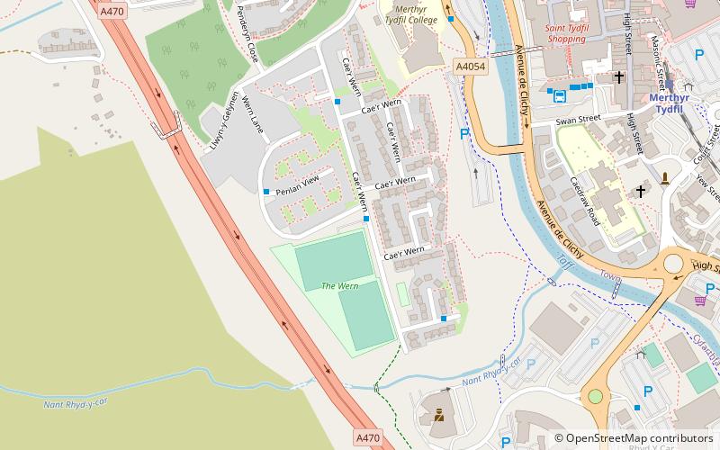 the wern merthyr tydfil location map