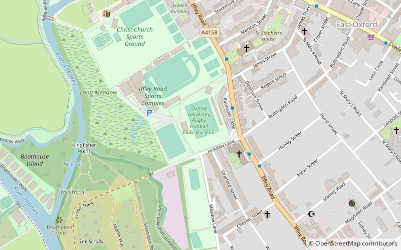 Iffley Road rugby football ground location map