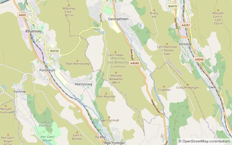mynydd bedwellte location map