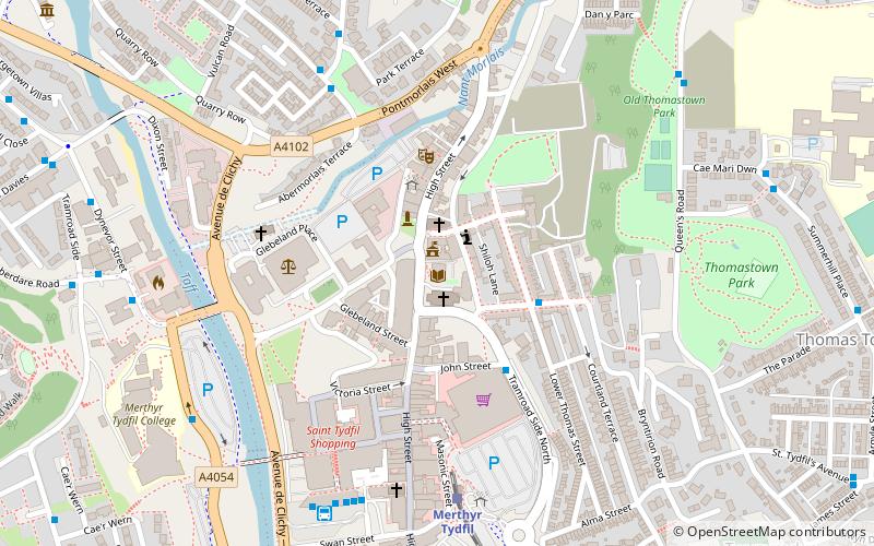 Merthyr Tydfil Town Hall location map