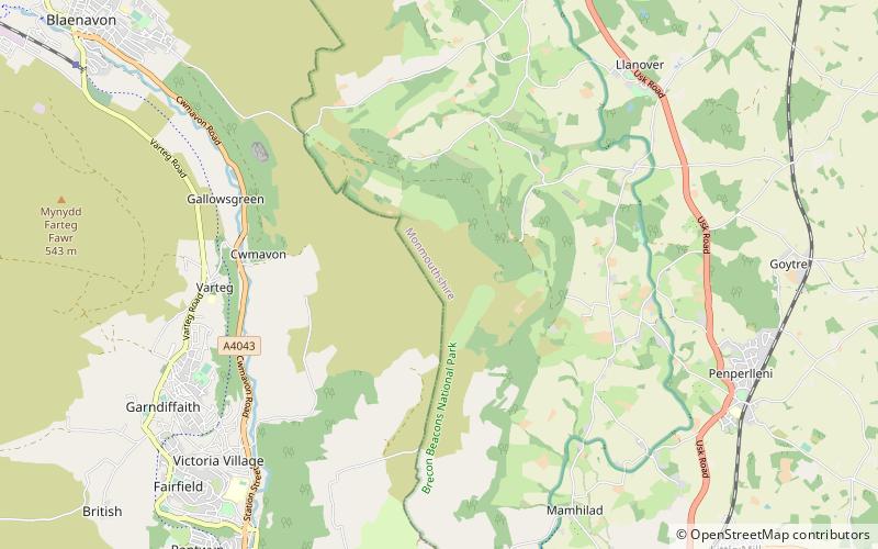 mynydd garnclochdy blaenavon location map