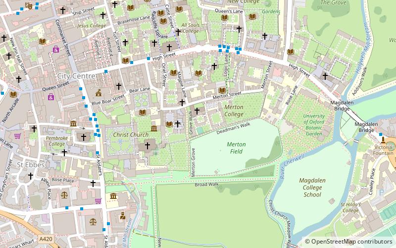 Merton College Library location map
