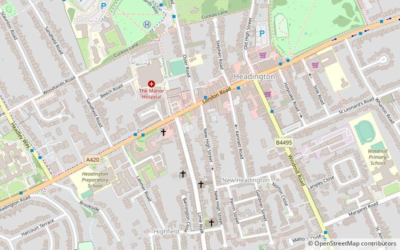 Rekin z Headington location map